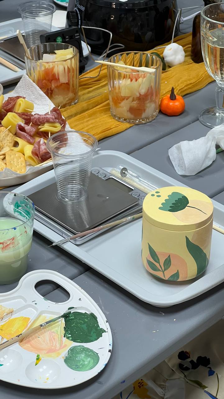 Мастер-класс "Роспись подсвечника и заливка ароматической свечи"